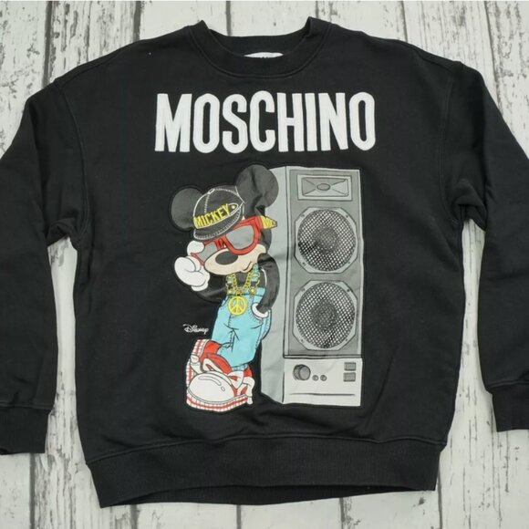 Moschino H&M HM MICKEY MOUSE Sweatshirt Men Size S Black